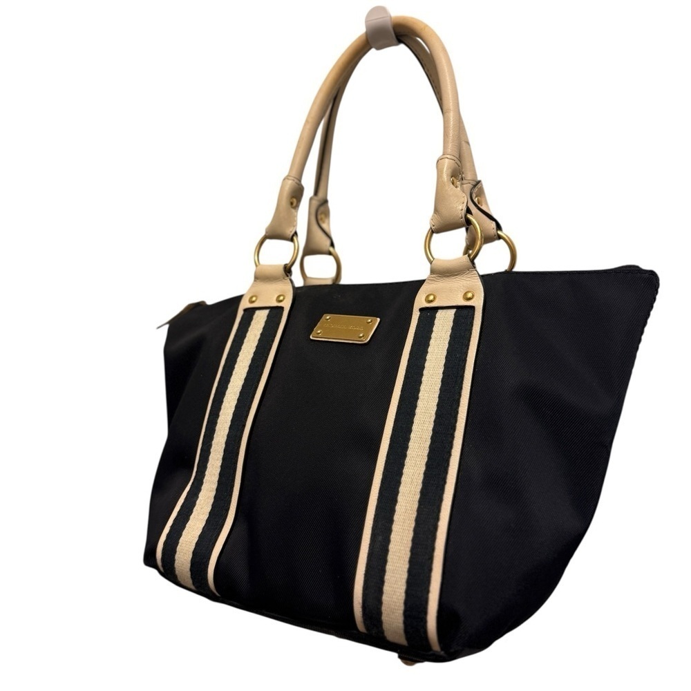 Michael Kors Black and Tan Tote with Structured Design
